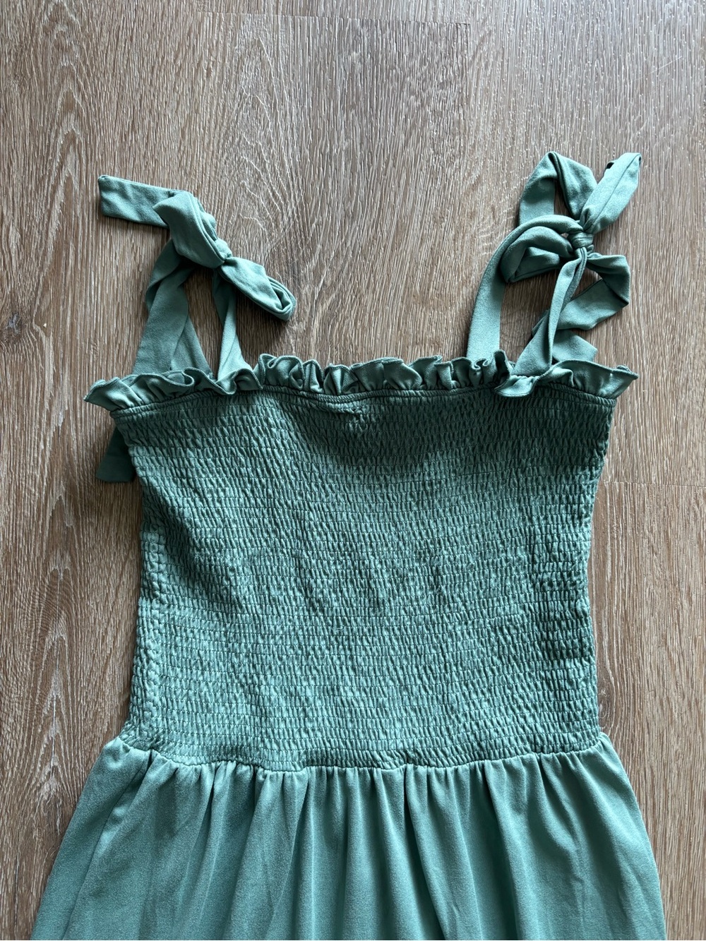 Boohoo - Sage Green Ruffle Sundress - size medium - Picture 2 of 8